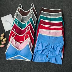 Peach Buttock Yoga Suit Women Gym Seamless Suspender Gathering Bra High Waist Hip Lifting Belly Tightening Shorts Fitness Set