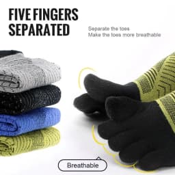 Merino Wool Hiking Socks Thermal Warm Moisture Absorption Toe Socks For Ski Climbing Running Breathable Thick Sport Toe Socks