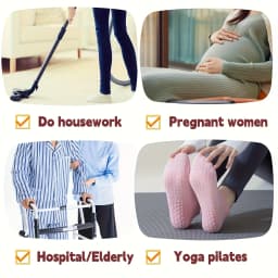 3 Pairs Grip Pilates Socks for Women Yoga Athletic Socks for Barre Ballet Barefoot Workout