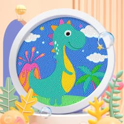 Round Frame Unicorn Diamond Painting Kitten Children's Handmade Dinosaur Creative Diamond Stickers Tiger DIY Point Diamond Paint