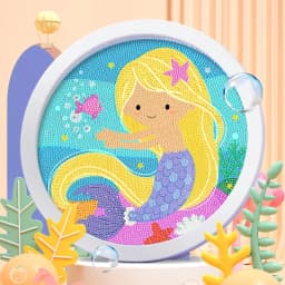 Round Frame Unicorn Diamond Painting Kitten Children's Handmade Dinosaur Creative Diamond Stickers Tiger DIY Point Diamond Paint