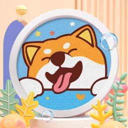 Round Frame Unicorn Diamond Painting Kitten Children's Handmade Dinosaur Creative Diamond Stickers Tiger DIY Point Diamond Paint