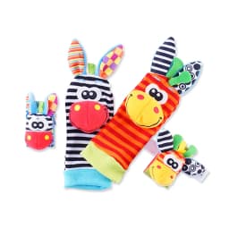 2PCS/SET Baby Rattle Toys Cute Stuffed Animals Wrist Rattle Foot Finder Socks 0~12 Months For Infant Boy Girl Newborn Gift