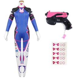 Game Overwatch Dva Cosplay Costumes Tights Jumpsuit Wig Headphone Gun Cosplay Props Tattoo Stickers Suit Woman Party Zentai Cos
