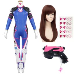 Game Overwatch Dva Cosplay Costumes Tights Jumpsuit Wig Headphone Gun Cosplay Props Tattoo Stickers Suit Woman Party Zentai Cos