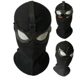Superhero Peter Parker Spider Mask Cosplay Stealth Suit Black Helmet Halloween Masquerade Party Costume Props