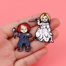 3Pcs/Set Horror Movie Cartoon Character Enamel Brooch Funny Metal Badge Lapel Pin Cosplay Jewelry Accessories Gift For Friends