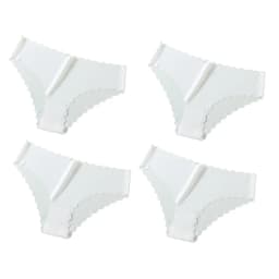 4Pcs/Set Ice Silk Mid-Rise Panties Women's Seamless Briefs Solid No Show Underwear Scalloped Edge Panties Sexy Lingerie XS-XL