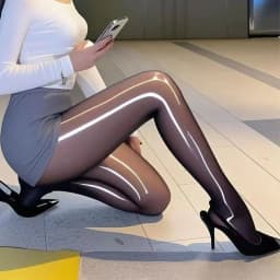 Plus Size Women's Black One-Pair Oil Gloss Pantyhose High Waist Elastic Sheer Tights Leggings Sexy Horse Oil Pantyhose Tights