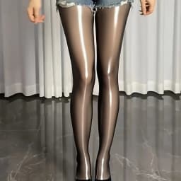 Plus Size Women's Black One-Pair Oil Gloss Pantyhose High Waist Elastic Sheer Tights Leggings Sexy Horse Oil Pantyhose Tights