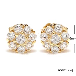 Huitan Luxury Gold Color Brilliant Cubic Zirconia Stud Earrings for Women Dainty Small Female Earring Gifts Classic Jewelry
