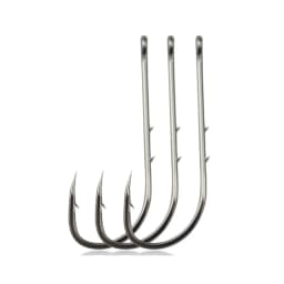 50Pcs Double back spines barb Crooked mouth fishhook Long handle band High carbon steel Hook flat Tide hook