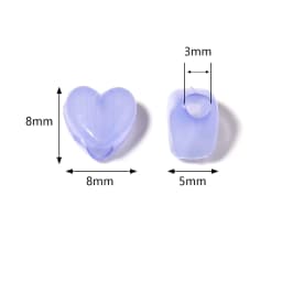 100pcs/Lot Candy Color Heart Shape Acrylic Beads for Jewelry Making Big Hole Beads Loose Beads Diy Bracelet Necklace for Child