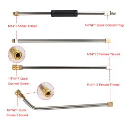 Gutter Cleaning Tool Pressure Washer - Extension Wands, Roof Cleaner Lance Nozzle - 4000 Psi 5 Tips, for Karcher K Series