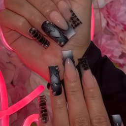 24Pcs Brown Long Coffin False Nails Glitter Ballet Wearable with French Design Fake nails Full Press on Nail Ins Nail Tips Art