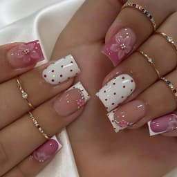 24Pcs Brown Long Coffin False Nails Glitter Ballet Wearable with French Design Fake nails Full Press on Nail Ins Nail Tips Art