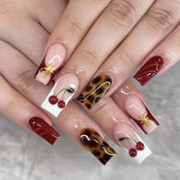 24Pcs Brown Long Coffin False Nails Glitter Ballet Wearable with French Design Fake nails Full Press on Nail Ins Nail Tips Art