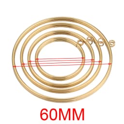 10pcs Stainless Steel 30-60mm Large Circle Ring Gold Plated Charm Bezel Earrings Making Supplies Conectors for Jewelry Wholesale