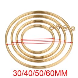 10pcs Stainless Steel 30-60mm Large Circle Ring Gold Plated Charm Bezel Earrings Making Supplies Conectors for Jewelry Wholesale
