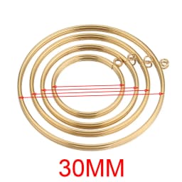 10pcs Stainless Steel 30-60mm Large Circle Ring Gold Plated Charm Bezel Earrings Making Supplies Conectors for Jewelry Wholesale