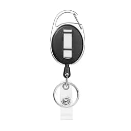 1pc Double Badge Holder Vertical 2 Card Badge Holder With Thumb Slots Hard Transparent Case Protector With Retractable Badge