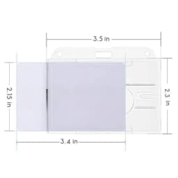 1pc Double Badge Holder Vertical 2 Card Badge Holder With Thumb Slots Hard Transparent Case Protector With Retractable Badge