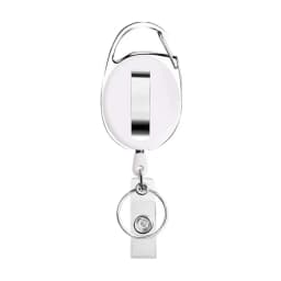 1pc Double Badge Holder Vertical 2 Card Badge Holder With Thumb Slots Hard Transparent Case Protector With Retractable Badge