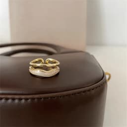Retro Gold Color Double Oil Drip Open Rings for Women Luxury Irregular Adjustable Finger Ring 2023 New Trendy Wedding Jewelry