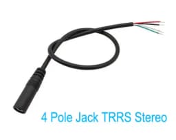 3.5mm 2.5mm Male Plug/Female Jack to Bare Wire Open End TS Mono/3 Pole/4 Pole TRRS Stereo Plug Jack Connector Audio Cable