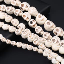 Skull Natural Stone Beads Blue White Turquoise Loose Spacer Beads for DIY Bracelet Necklace Making Jewelry Accessories Multisize