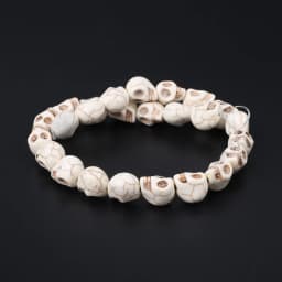 Skull Natural Stone Beads Blue White Turquoise Loose Spacer Beads for DIY Bracelet Necklace Making Jewelry Accessories Multisize