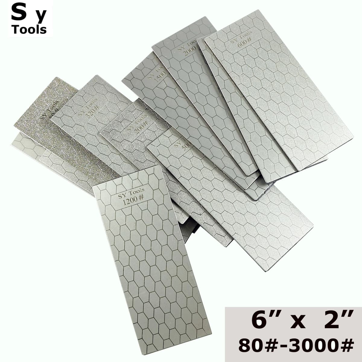 Sy Tools New 80-3000# Professional Diamond Knife Sharpener Sharpening Stone Plate Kitchen Chef Knife Whetstone Honeycomb Pattern