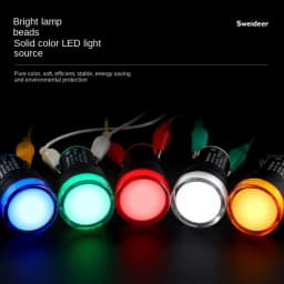 LED Indicator Light 12v 24v 220v 380v Red Green Yellow Blue Signal Light 16mm 22mm Signal Lamp