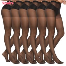 2/5/8/10 Pairs Women's Slim Fit Anti Hook Silk Pantyhose High Elasticity Breathable Ultra-Thin Bottom Socks Leggings