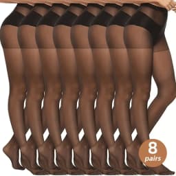 2/5/8/10 Pairs Women's Slim Fit Anti Hook Silk Pantyhose High Elasticity Breathable Ultra-Thin Bottom Socks Leggings