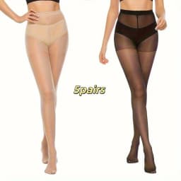 2/5/8/10 Pairs Women's Slim Fit Anti Hook Silk Pantyhose High Elasticity Breathable Ultra-Thin Bottom Socks Leggings