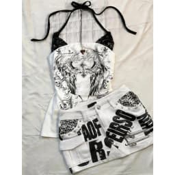 Sexy Hottie Y2k Aesthetic Rose Print Halter Vest Women Vintage Slim Fit Camis Outerwear Crop Top Harajuku Hotsweet Short Tanks