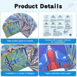 12 Styles Paper Airplane Kit Colorful Origami Paper Handmade Craft Plane Gift For Students Boys Girls