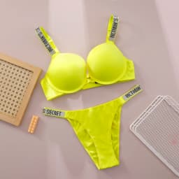 New V Lace Lingerie Set Bra and Brief Women's Sexy Bra and Panty Set Comfortable push up Shapewear Adjustable Padded Gathered