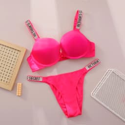 New V Lace Lingerie Set Bra and Brief Women's Sexy Bra and Panty Set Comfortable push up Shapewear Adjustable Padded Gathered