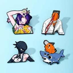 4pcs/set Anime Chainsaw Man The Movie Reze Arc Cosplay Brooches Hayakawa Aki Badge Costume Metal Corsage Pins Bag Accessories