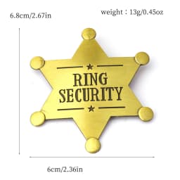 Western Adult Sheriff Badges Costume Star Shaped Metal Pin Brooches Carnival Party Gifts Cowboy Honor School Toy
