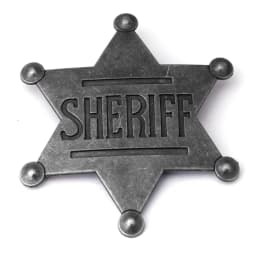 Western Adult Sheriff Badges Costume Star Shaped Metal Pin Brooches Carnival Party Gifts Cowboy Honor School Toy