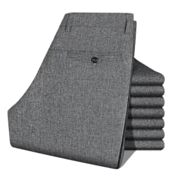 2026 Mens Trousers Dress Straight Pants Spring Summer Male Work Suit Pants Husband Father Black Grey Formal Pants