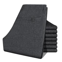2026 Mens Trousers Dress Straight Pants Spring Summer Male Work Suit Pants Husband Father Black Grey Formal Pants