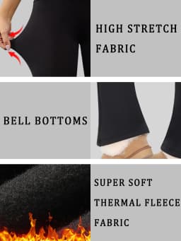 High Waisted Fleece Flare Leggings for Women - Super Soft Bootcut Pants with Tummy Control, Perfect for Yoga Practice