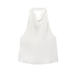 MUJER Satin Halter Tops for Women off Shoulder Backless Tops Woman 2026 Sexy Strapless Women's Tops Camisole Beach Top Female