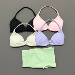 HISTELLO Sports Set 2 Piece Women Strappy Gym Yoga Bra Workout Scrunch Shorts Fitness Sports Suit Clothes Seamless Yoga Set