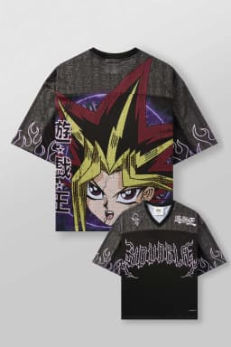 YA Trendy Brand oversized t-shirt Street leisure quick drying Breathable Large Mesh shirt animation graphic tee Short Sleeve to