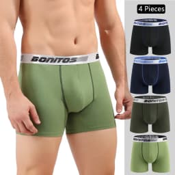 4pcs Cotton Boxer Shorts Soft Men's Panties BONITOS Letter Waistband Men Underpants Boxer Briefs Sexy Underwear for Man Boxers